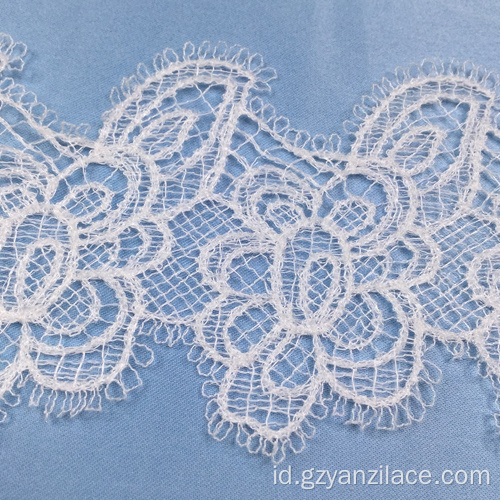 White Lace Tulle Bordir Sulam